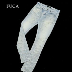 FUGA フーガ 通年 シワ加工★ ストレッチ 髭落ち スキニー デニム パンツ ジーンズ Sz.42　メンズ 日本製　C3B04591_C#R