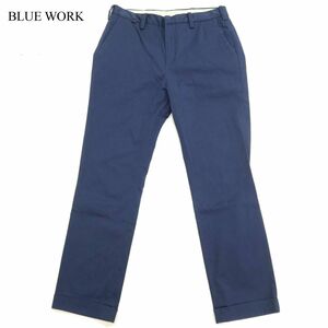 BLUE WORK ブルーワーク トゥモローランド 通年 ストレッチ★ ストレート カラー チノ パンツ Sz.L　メンズ ネイビー　C3B04570_C#R