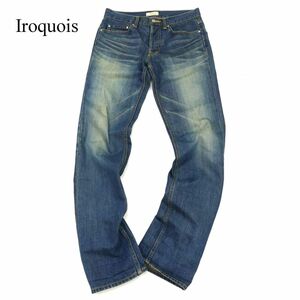 Iroquois イロコイ 通年 USED加工★ スリム デニム パンツ ジーンズ Sz.1　メンズ 日本製　C3B04612_C#R