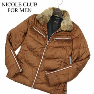 NICOLE CLUB FOR MEN ニコルクラブ フォーメン 秋冬 襟リアルファー★ ダブルジップ ダウン ジャケット Sz.46　メンズ　C3T11413_C#N