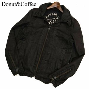 Donut&Coffee バッファローボブス 秋冬 襟ワイヤー★ コーティング ダブルジップ ジャケット ブルゾン Sz.2　メンズ 黒　C3T11432_C#N