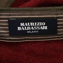 MAURIZIO BALDASSARI MILANO マウリツィオ バルダサーリ 通年 胸ロゴ★ 長袖 ポロシャツ Sz.48　メンズ ライカ 赤　C3T11266_C#C_画像6