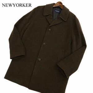 NEWYORKER ニューヨーカー 秋冬 【アンゴラ混★ウール】 シングル コート Sz.M　メンズ 日本製　C3T11385_C#N