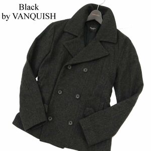 Black by VANQUISH ヴァンキッシュ 秋冬 メルトンウール★ Pコート Sz.L　メンズ グレー　C3T11400_C#N