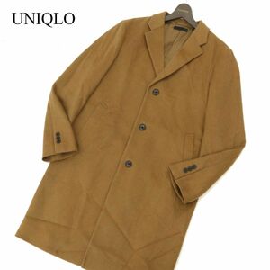 UNIQLO ユニクロ 秋冬 ウール カシミヤ混★ チェスター コート Sz.L　メンズ キャメル　C3T11204_C#N