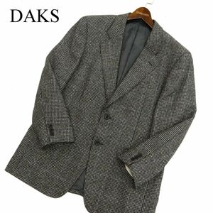 DAKS LONDON ダックス 秋冬 チェック柄 【ウール★アルパカ】 ツイード テーラード ジャケット Sz.96AB5　メンズ 日本製　C3T11419_C#N