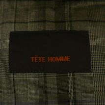 TETE HOMME テットオム 秋冬 ウール★ ファー フーディー ダウン ジャケット Sz.5　メンズ グレー　C3T11336_C#N_画像7