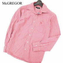 McGREGOR マクレガー 通年 長袖 ロゴ刺繍★ チェック シャツ Sz.M　メンズ 赤　C3T11548_C#C_画像1