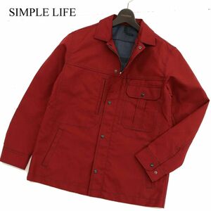 美品★ SIMPLE LIFE シンプルライフ レナウン 通年 マウンテン★ ワーク ジャケット ブルゾン Sz.L　メンズ 赤　C3T11503_C#O