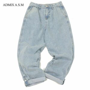 ADMIX A.S.M アトリエサブ メン 通年 ウォッシュ加工★ サルエル ワイド デニム パンツ ジーンズ Sz.M　メンズ ASM　C3B04741_C#R