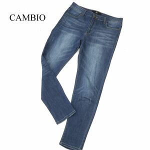 CAMBIO カンビオ 通年 USED加工★ アンクル丈 ストレッチ テーパード デニム パンツ ジーンズ Sz.L　メンズ　C3B04763_C#R