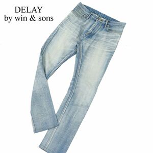 DELAY by win & sons ウィンアンドサンズ 通年 ストレッチ ウォッシュ加工★ スキニー デニム パンツ ジーンズ Sz.2　メンズ　C3B04759_C#R