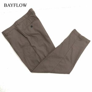 22AW★ BAYFLOW ベイフロー 秋冬 ストレッチ 裏起毛★ ワンタック ウォーム チノ スラックス パンツ Sz.4　メンズ グレー　C3B04777_C#Q