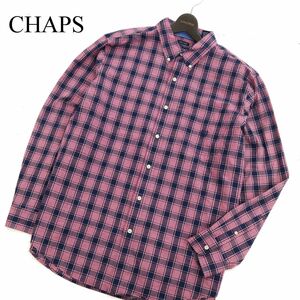 CHAPS チャップス ラルフローレン 通年 長袖 胸刺繍★ イージーケア チェック シャツ Sz.XL　メンズ 大きいサイズ　C3T11707_C#C