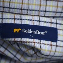 【新品 未使用】 Golden Bear ゴールデンベア 通年 長袖 胸ロゴ★ ボタンダウン チェック シャツ Sz.L　メンズ　C3T11706_C#C_画像5