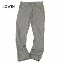 EDWIN エドウィン 503NB 通年 グレンチェック柄★ ストレッチ スリム ストレート パンツ Sz.M　メンズ　C3B04810_C#R_画像1