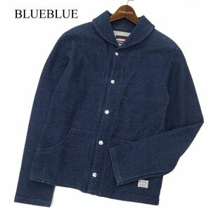 BLUEBLUE ブルーブルー ハリウッドランチマーケット 通年 インディゴ染め★ ショール カーディガン ジャケット Sz.2　メンズ　C3T11823_C#O