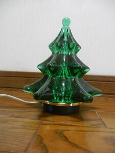 レトロ クリスマス 電飾 ツリーライト 緑色 グリーン ガラス製 【HOYAクリスタル ツリーランプ】 フロアランプ ガラスのツリー 日本製
