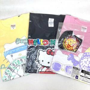 1円～【4点セット】ハローキティ×新日本プロレス コラボTシャツSUIKA（ライトイエロー）/レトロ（半袖ネイビー）/SURF（ピーチ）他