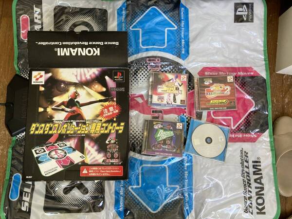 箱説付き動作品 23-1221 プレイステーション ダンスダンスレボリューション コントローラーとソフト4点セット