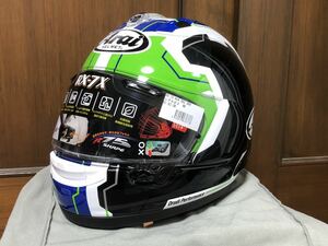 即決￥104480 XL 61-62 サイズ ジョナサン レイ RX-7X REA SB2 緑 アライ フルフェイス ヘルメット カワサキプラザ店舗のみの扱い限定品