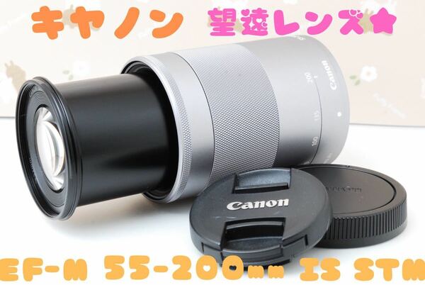 美品★キヤノン ミラーレス用望遠レンズ★Canon EF-M 55-200mm IS STM ★お出かけやご旅行に