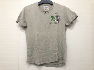 シャツ 半袖 カットソー グレー Vネック REPLAY M size リプレイ Tシャツ