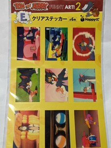 トムとジェリー　Happyくじ　クリアステッカー　ナイロン未開封　中古