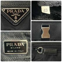 【美品】PRADA プラダ ショルダーバッグ メッセンジャーバッグ ナイロン×サフィアーノレザー 三角ロゴ フラップ式 A4可 黒_画像10