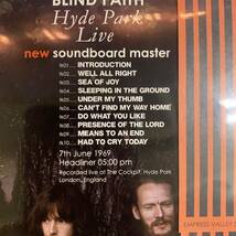 BLIND FAITH / HYDE PARK LIVE CD MVR ニューミックスサウンドボード！メリクリ限定大特価！_画像3