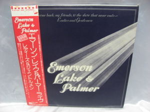 エマーソン・レイク＆パーマー　ライヴ　レディス＆ジェントルメン　P-5140～2M　3枚組　帯付き　レコード
