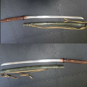 先幅広い刀 二尺三寸三分 鞘を払って968グラム鮫鞘拵え 居合 試斬 日本刀