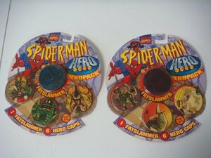 OS/I12AO-PEV 未開封品 2パック MARVEL マーベル SPIDER-MAN スパイダーマン HERO caps HERO PACK メンコ めんこ