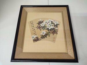 Art hand Auction Pintura GTH/L11D-DA3, pintura de acuarela, marco 36cm x 33cm, marco del ventilador, pintura de flores (artista y título desconocidos), Cuadro, pintura japonesa, otros