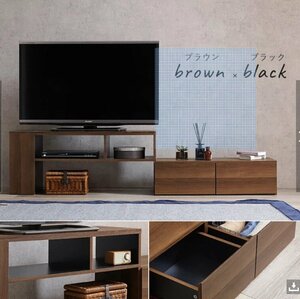 特価！アンティーク調　ブラウンウッド　９５～１６９ｃｍ　伸縮　変形　テレビ台　テレビボード　収納に優れます！