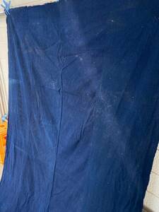 【カスリ放出】(117)　約210×123　古布　藍染　リメイク　素材　パッチワーク　ボロ　かすり　絣　希少　うぶだし　珍品