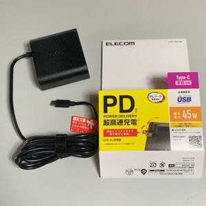 パッケージなし梱包 Elecom USB Type-C 45W AC アダプター ACDC-PD0145BK