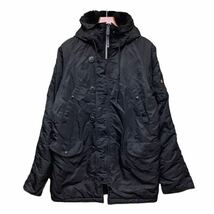 ALPHA INDUSTRIES ,アルファ インダストリーズ ,ジャケット ,ダウン, フライトジャケット ,ブラック ,黒 ,古着 , Lサイズ_画像1