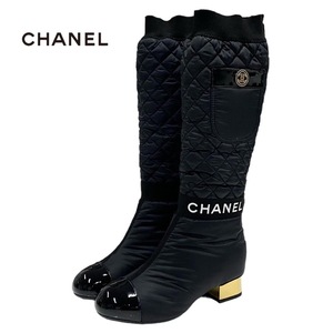 Неиспользованная Chanel Chanel Boots Long Boots Короткие сапоги 2way логотип кокосовой марки