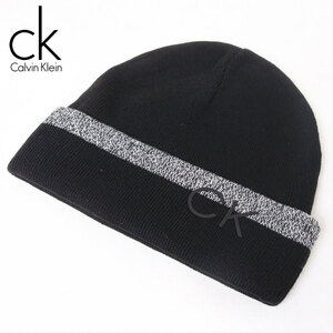 新品 Calvin Klein カルバンクライン ロゴニット帽 ブラック