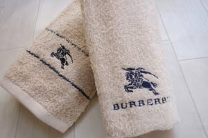  new goods unused Burberry face towel woshu towel set hose Mark embroidery BURBERRY LONDON west river industry made in Japan (880)