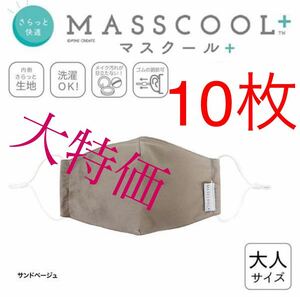 マスクール プラス さらっと快適な付け心地 マスク 布マスク 大人用10枚