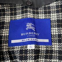 BURBERRY BLUE LABEL バーバリーブルーレーベル トレンチコート ノバチェック ウエストベルト 黒 ブラック ミドル丈 ライナー付き 2way_画像8