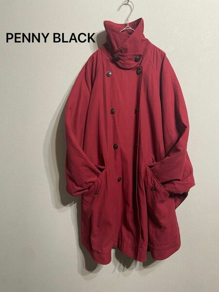 ペニーブラック　イタリア製 ドルマンスリーブ スタンドカラー ロングジャケット