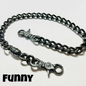 FUNNYfa knee wallet chain silver color CHAIN SET EVO3( chain set Evolution 3) ornament total length 43.5cm clothing accessories used [4911]A