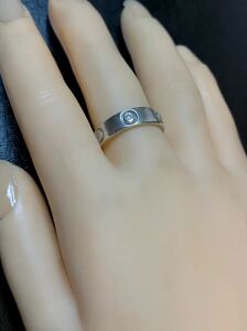  ring SILVER diamond DO17 ring secondhand goods lady's accessory size (11.5 number ) clothing accessories ornament [4382]A