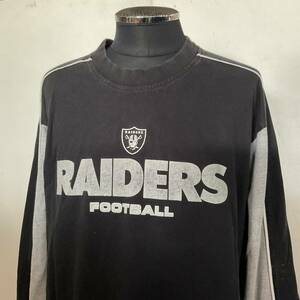 【T1029】★SALE★ アメリカ古着卸オススメ NFL Raiders Long Sleeve T-Shirt レイダース ブラック 目玉商品