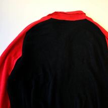 【1980s】ビンテージ　ツートーン　ニットセーター　ポロシャツ　襟付き　古着屋　赤　黒　USA製　デザイン　アート_画像6