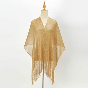  new goods * free shipping * lame stole large size fringe attaching * Gold 