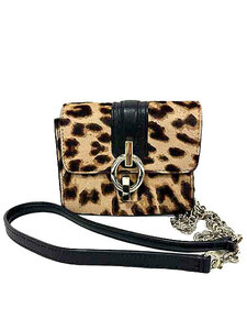 [ used ]DIANE von FURSTENBERG Diane phone fa stain bar g bag shoulder bag Leopard pattern leather × is lako